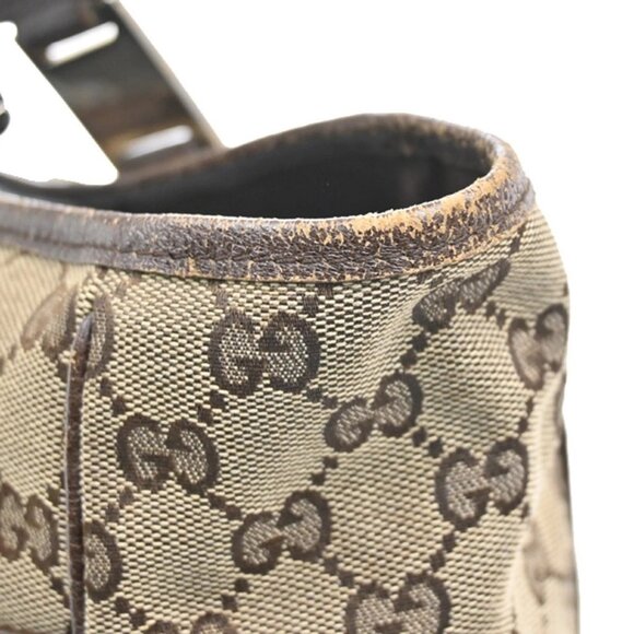 GUCCI Logo Sherry GG Pattern 2set Hand Bag Canvas Leather Brown Italy 32AA107 - Picture 4 of 8